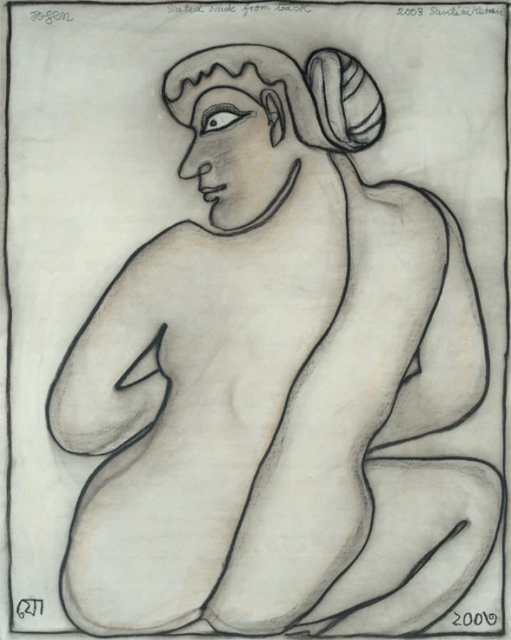 Jogen Chowdhury : Seated Nude From The Back