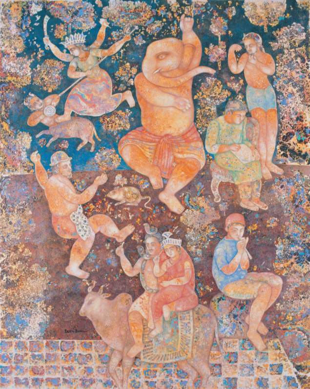 Sakti Burman : Ganesha Dancing for Shiva and Parvati