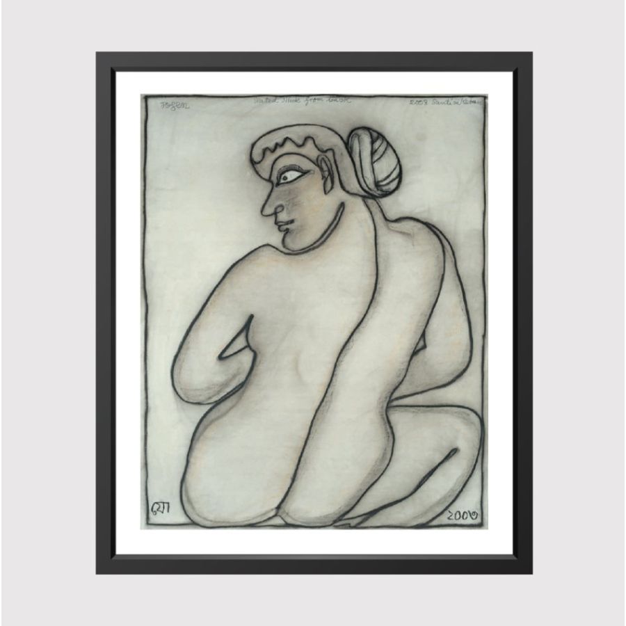 Jogen Chowdhury : Seated Nude From The Back